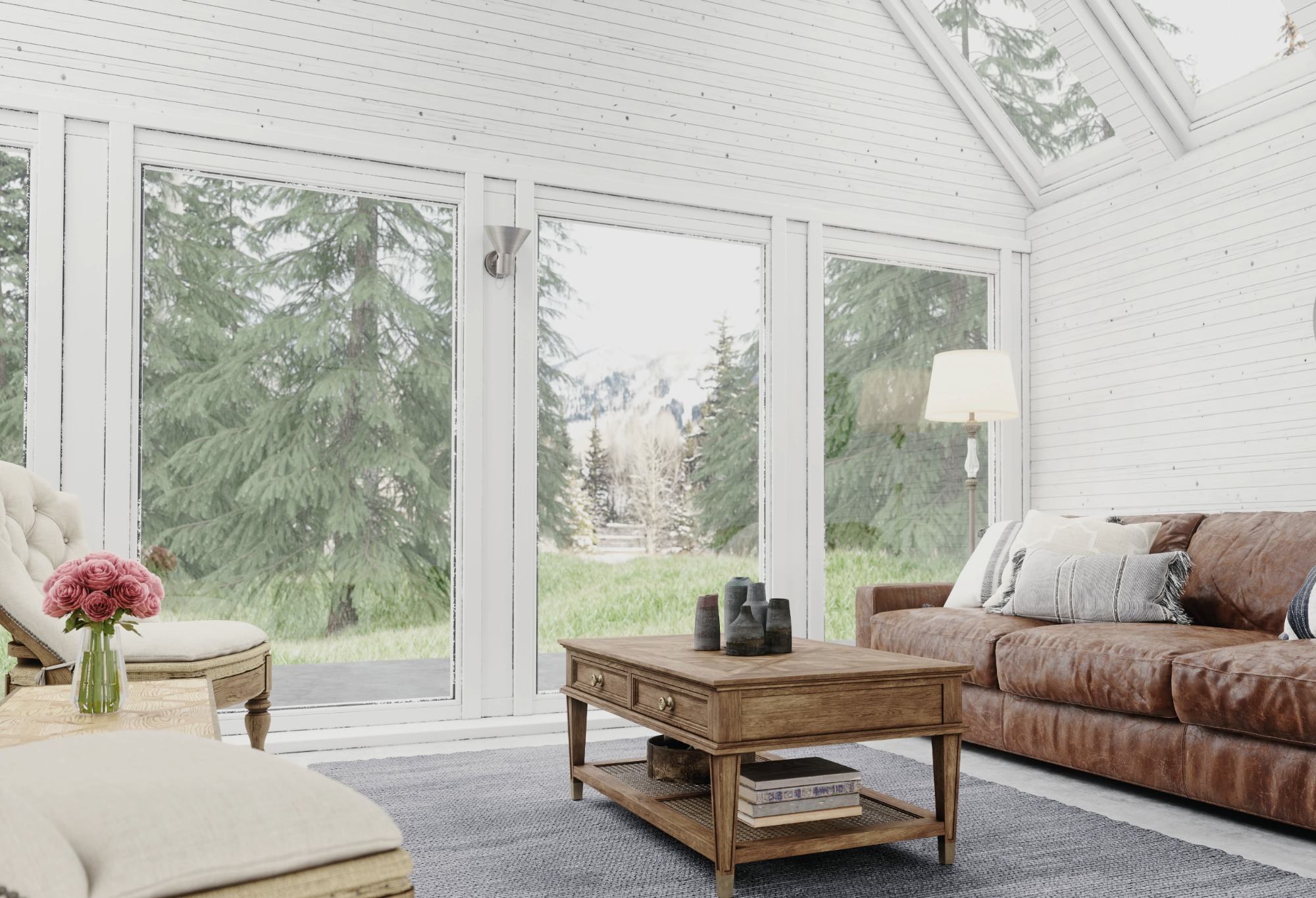 Hus med nye terrassedøre i træ